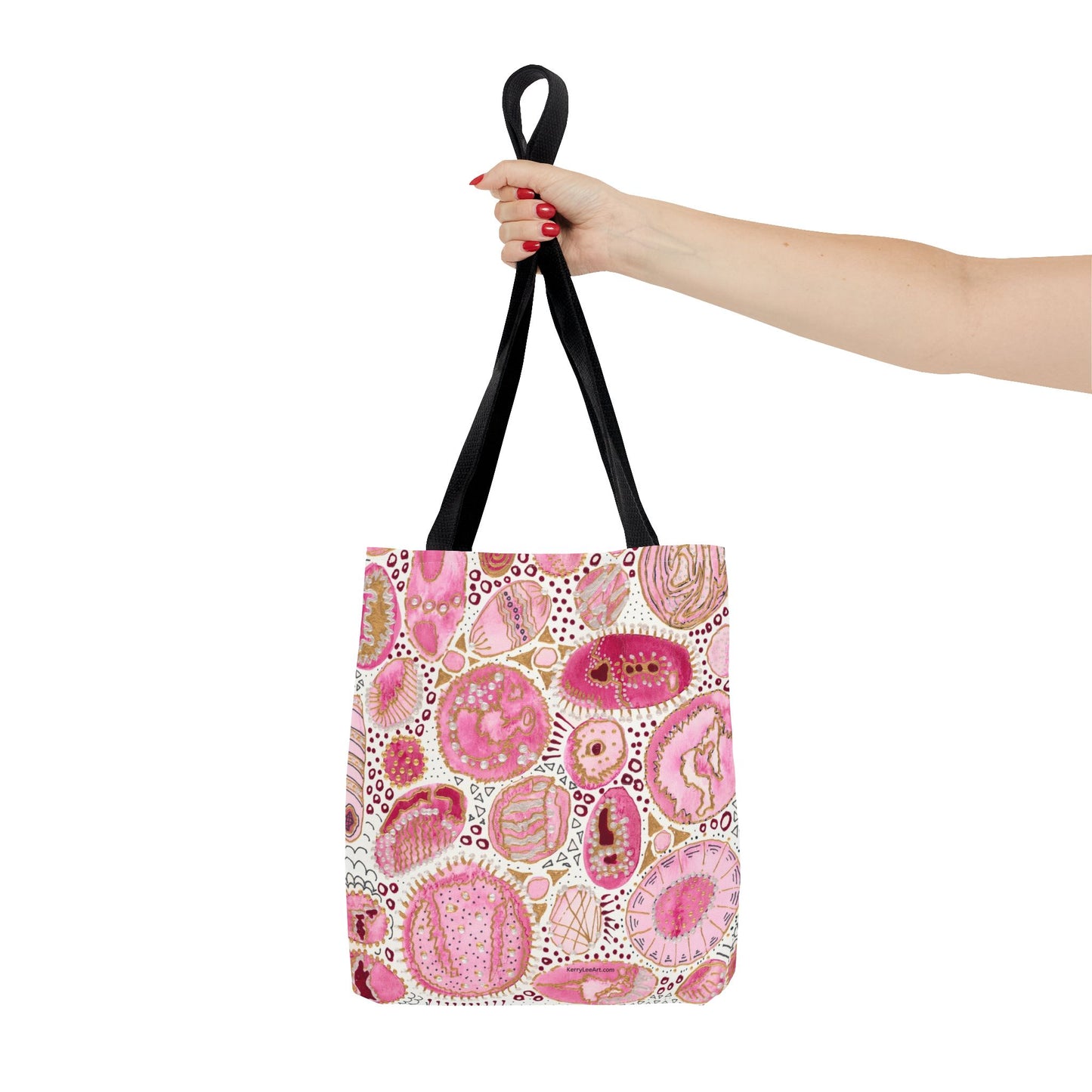 "Bliss Bubbles in Pink" Printed Tote Bag