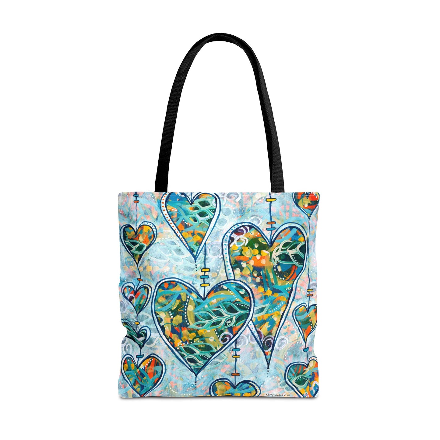 "Botanical Whimsy Hearts" Printed Tote Bag