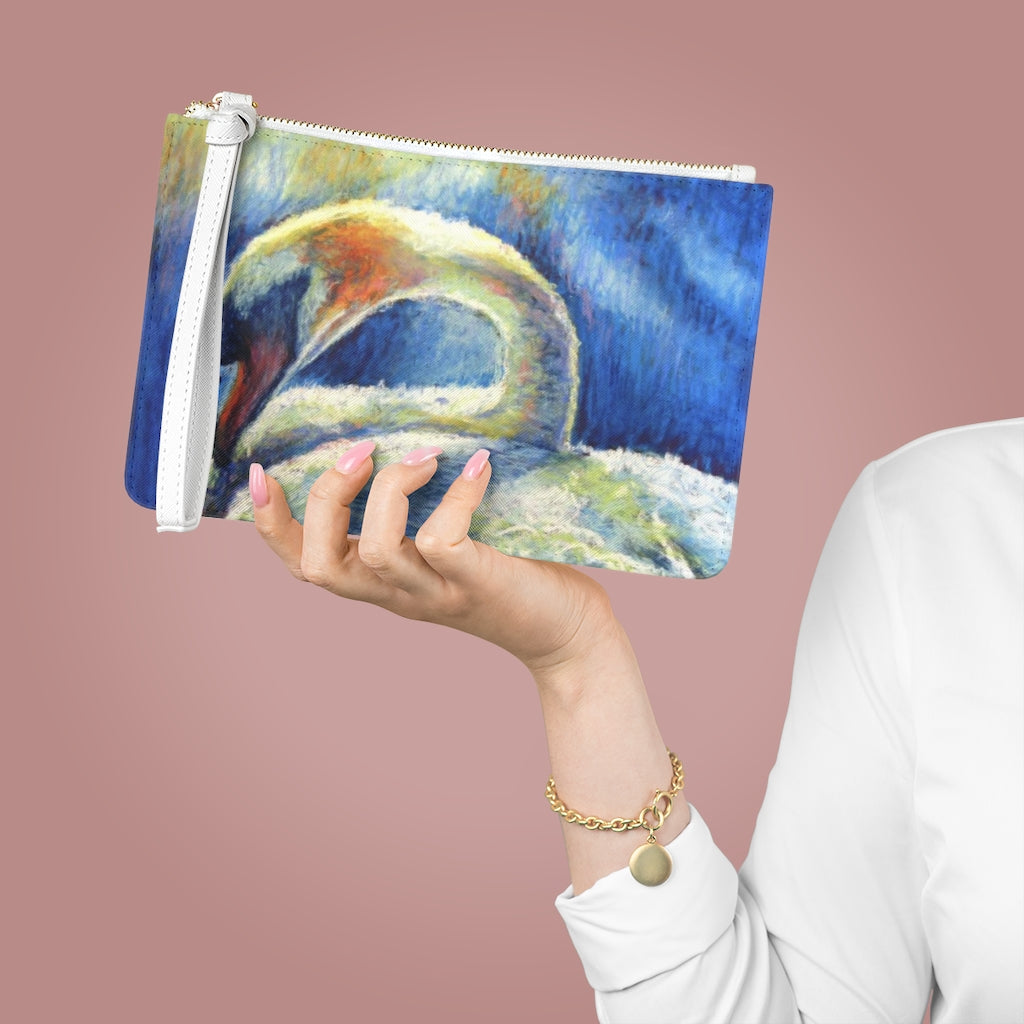 "Serenity Swan" 9 Inch Clutch Bag