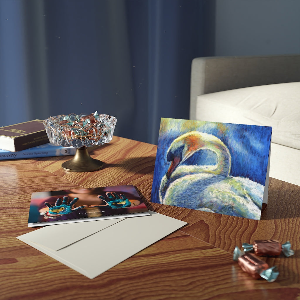 "Serenity Swan" Blank Greeting Cards
