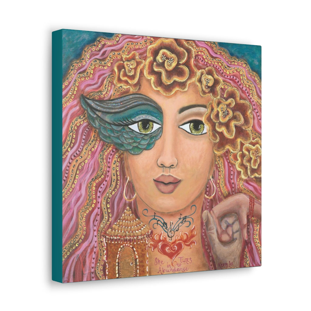 "She Tunes Into Abundance" Canvas Print 12x12 Inches (Australia)