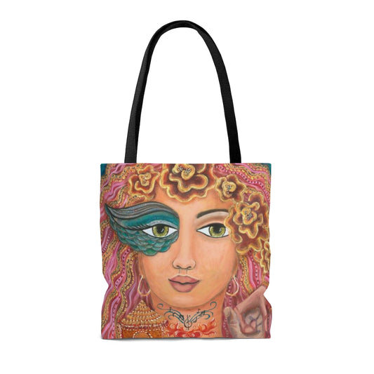 "She Tunes Into Abundance" Printed Tote Bag
