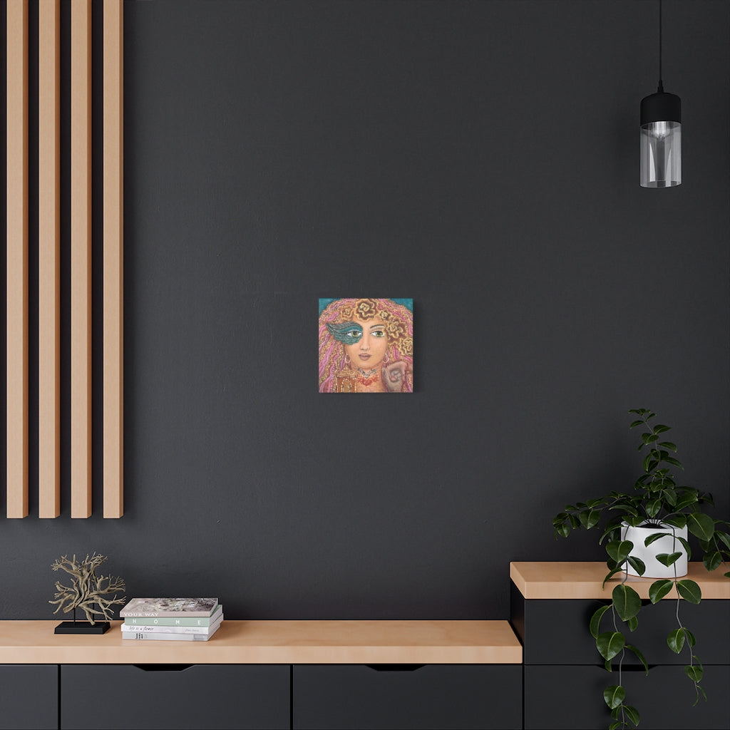 "She Tunes Into Abundance" Canvas Print 12x12 Inches (Australia)