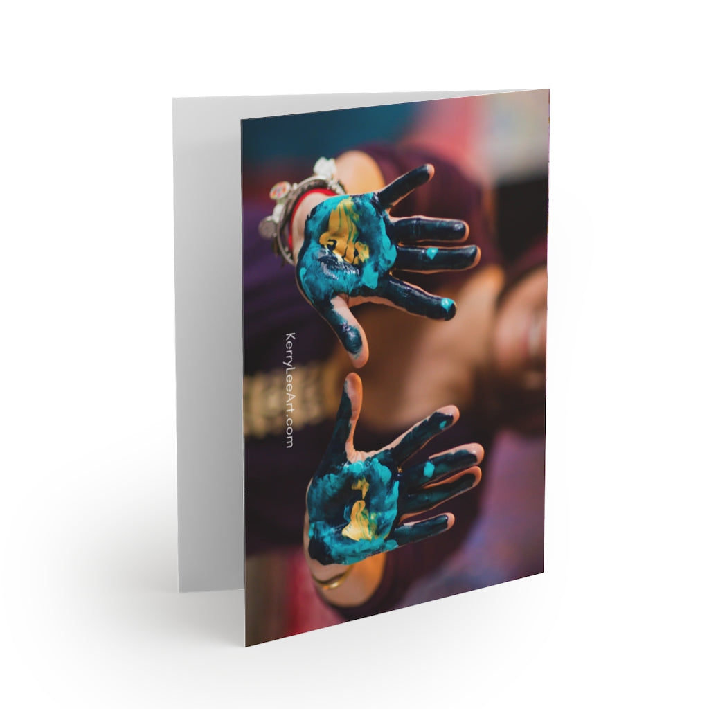 "Love in the Light of Gold" Blank Greeting Cards