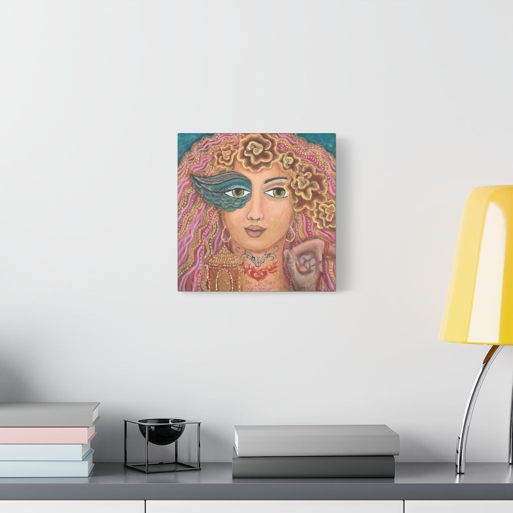 "She Tunes Into Abundance" Canvas Print 12x12 Inches (Australia)