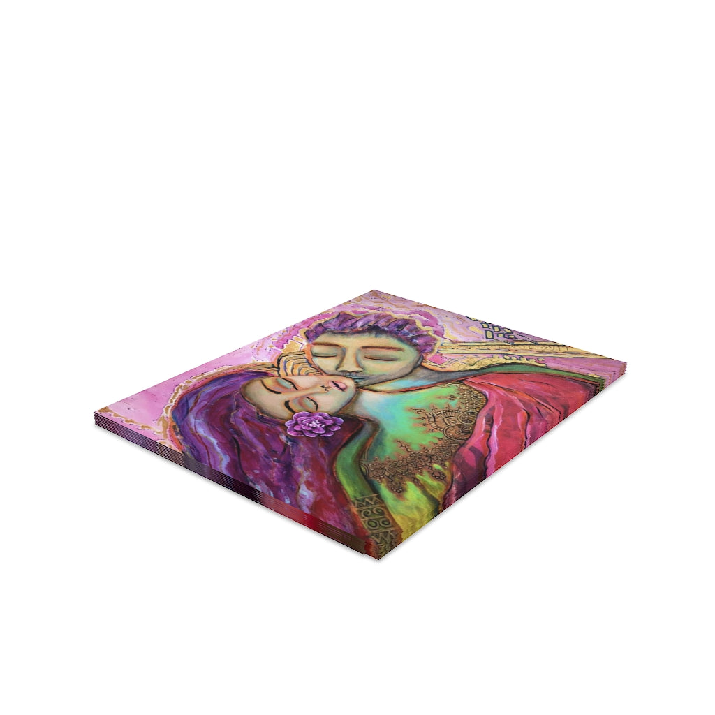 "Love in the Light of Gold" Blank Greeting Cards