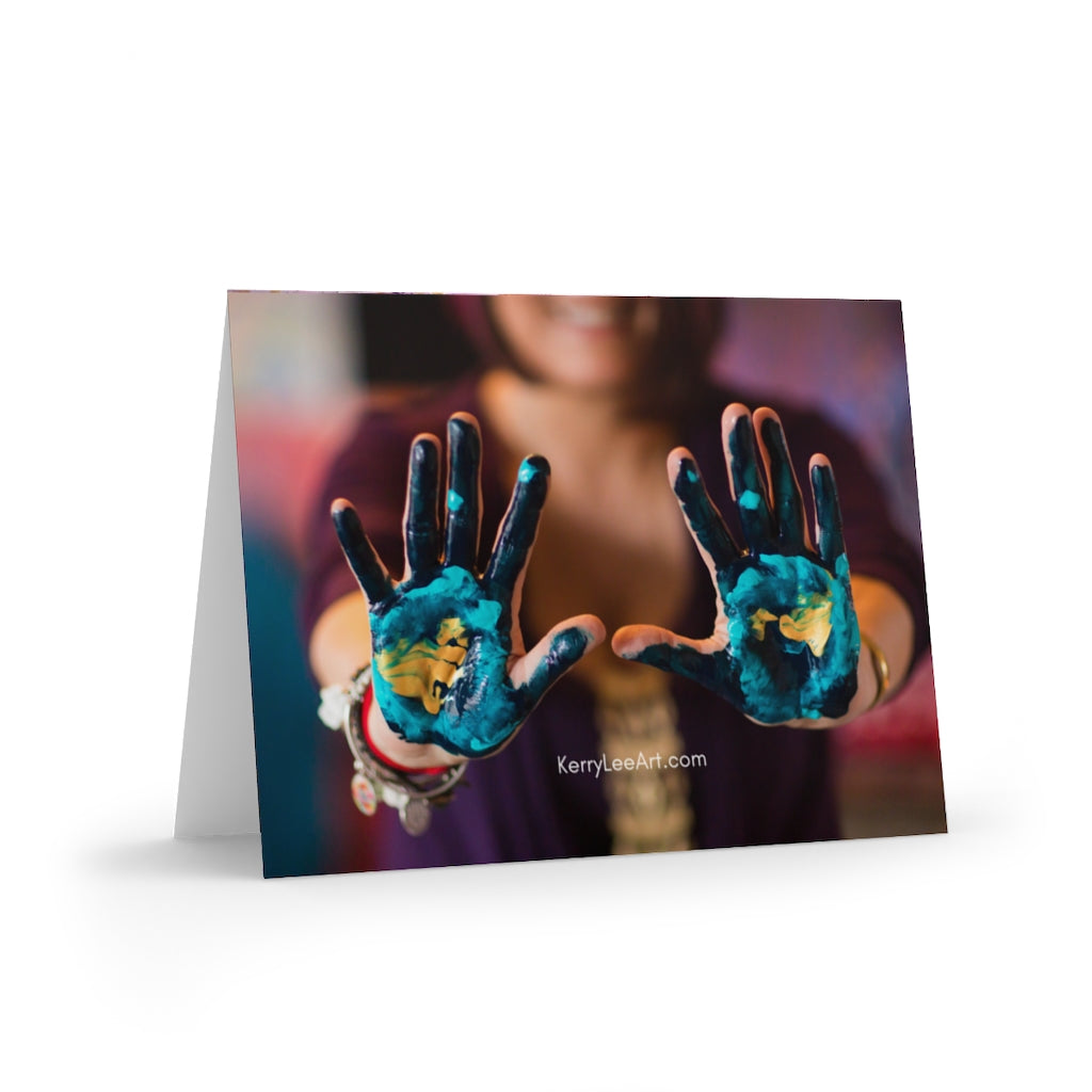 "Love in the Light of Gold" Blank Greeting Cards