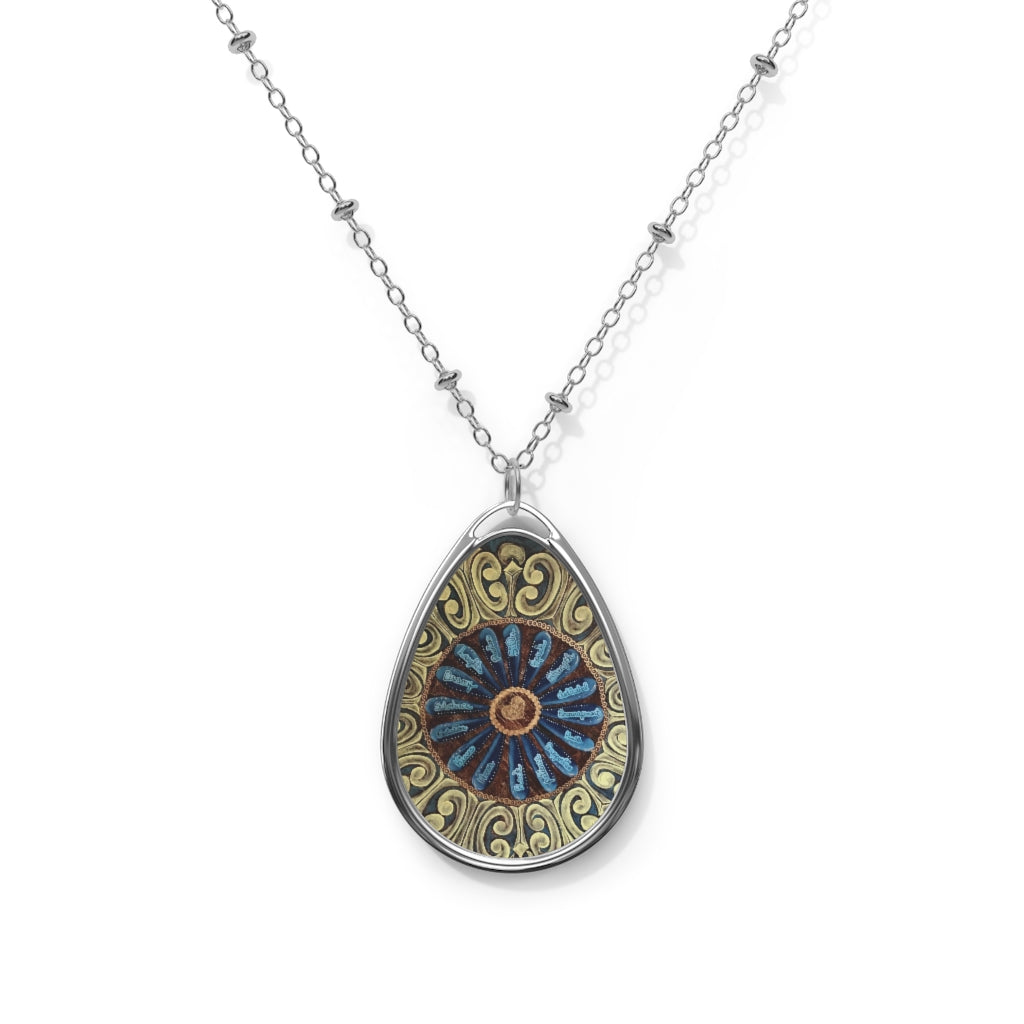 "I Love You Because Mandala" Teardrop Pendant Necklace