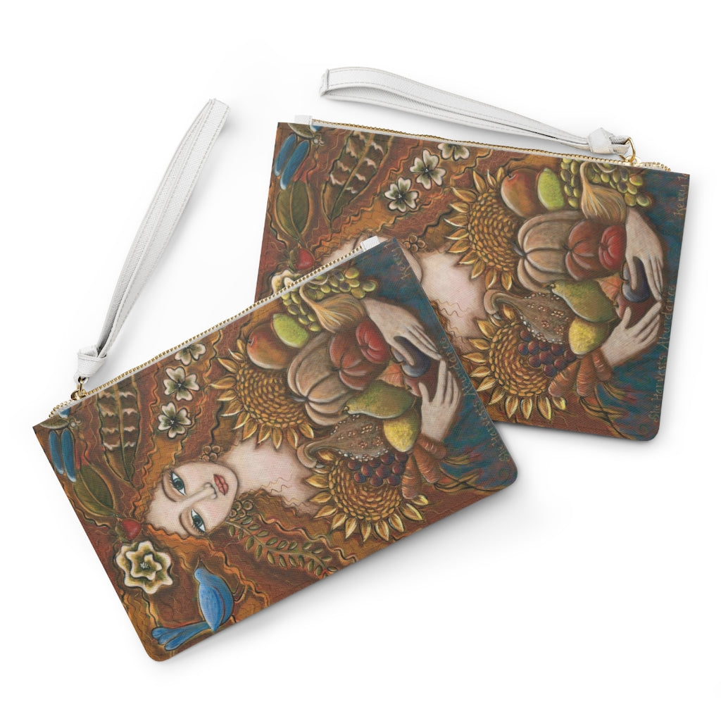 "She Harvests Abundance" - 9 Inch Clutch Bag