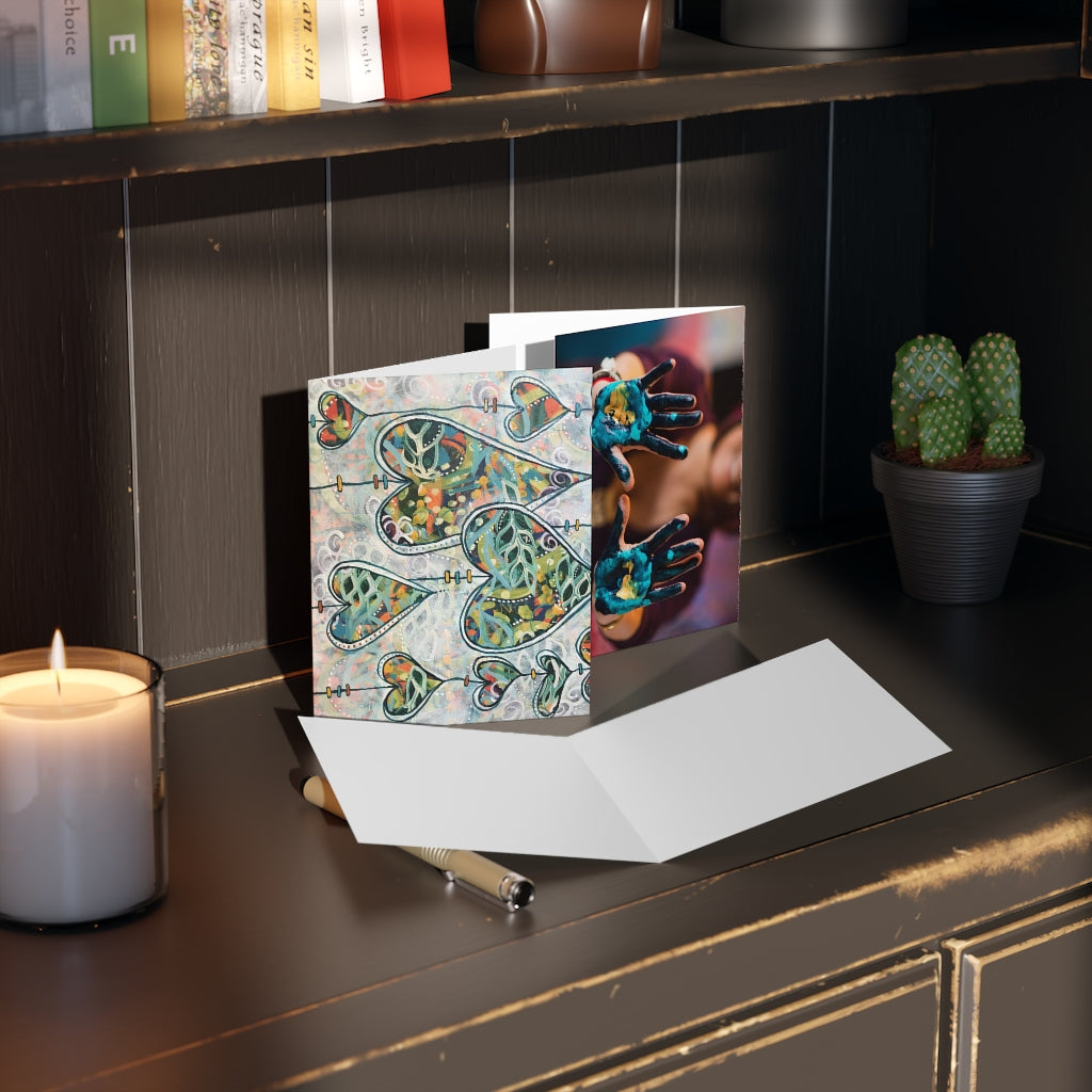 Botanical Hearts" Blank Greeting Cards