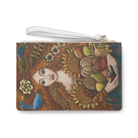 "She Harvests Abundance" - 9 Inch Clutch Bag