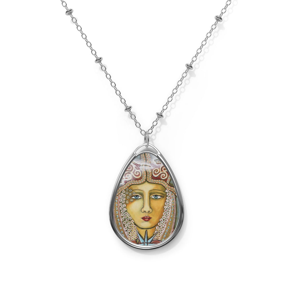 "She Follows Her Own Stars" Goddess Teardrop Pendant Necklace