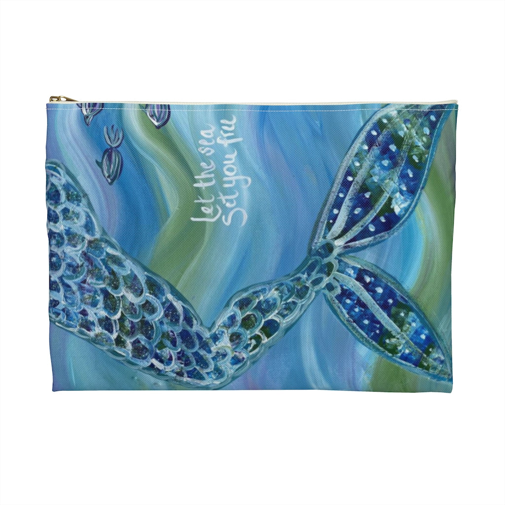 Mermaid "Let The Sea Set You Free" - Accessory Pouch