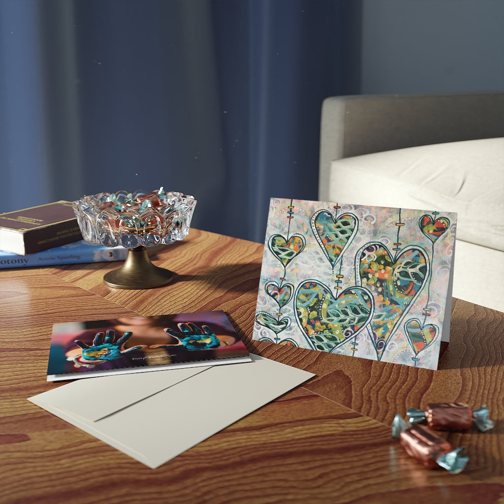 Botanical Hearts" Blank Greeting Cards