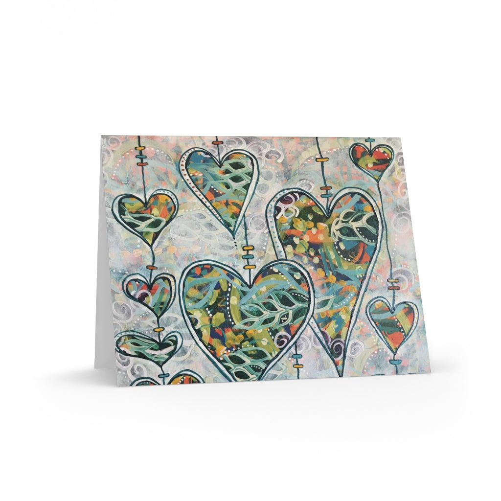 Botanical Hearts" Blank Greeting Cards