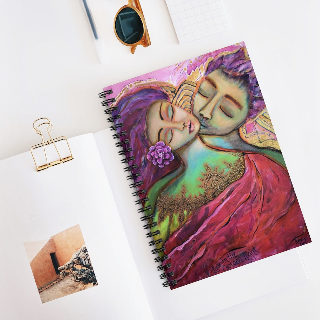 "Love In The Golden Light" - Spiral Notebook - Ruled Line
