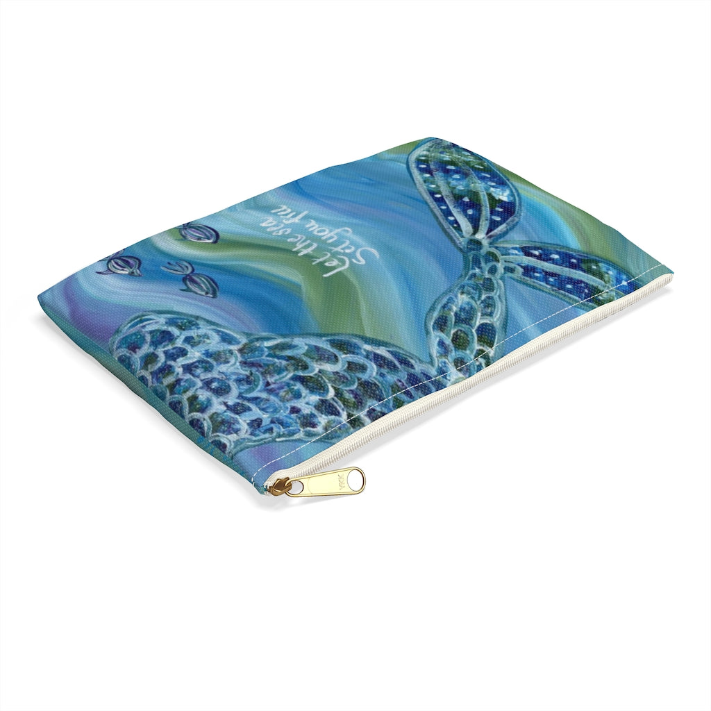 Mermaid "Let The Sea Set You Free" - Accessory Pouch