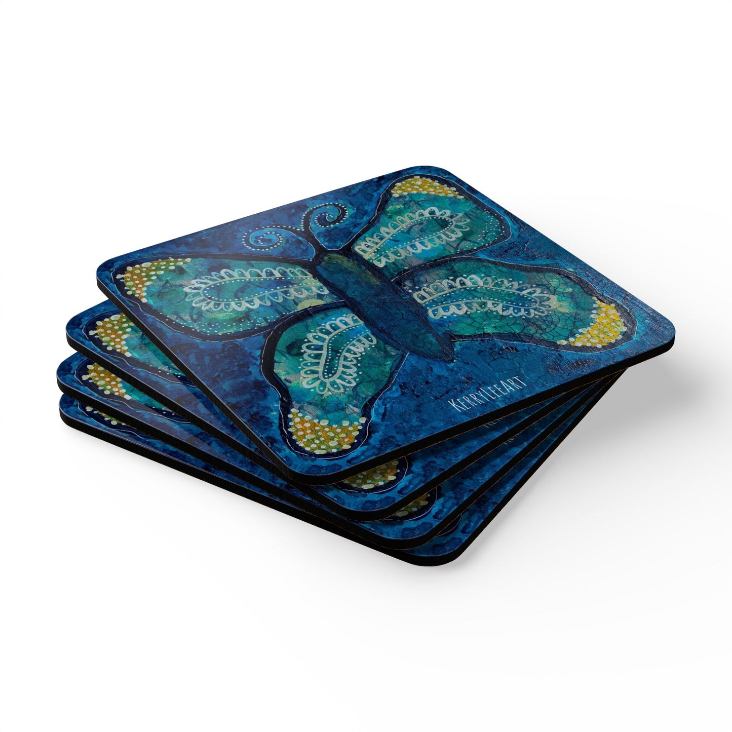 Boho Butterfly - Corkwood Coaster Set
