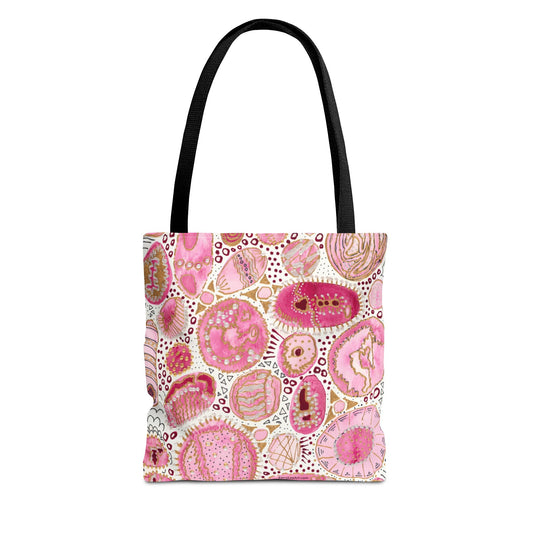 "Bliss Bubbles in Pink" Printed Tote Bag