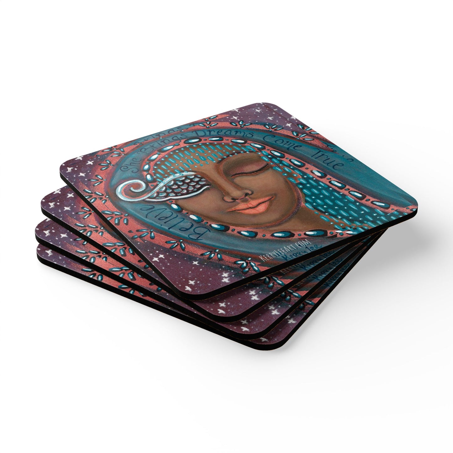 She Believes in Dreams Come True - Corkwood Coaster Set