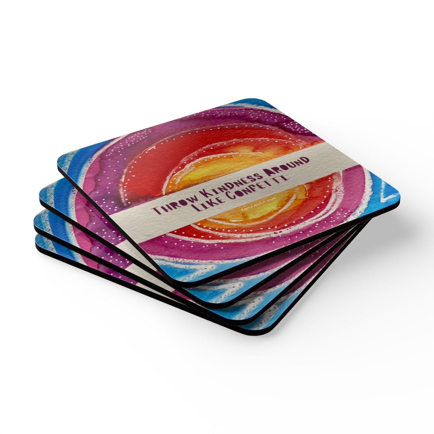 Kindess Corkwood Coaster Set: "Throw Kindness Around Like Confetti"