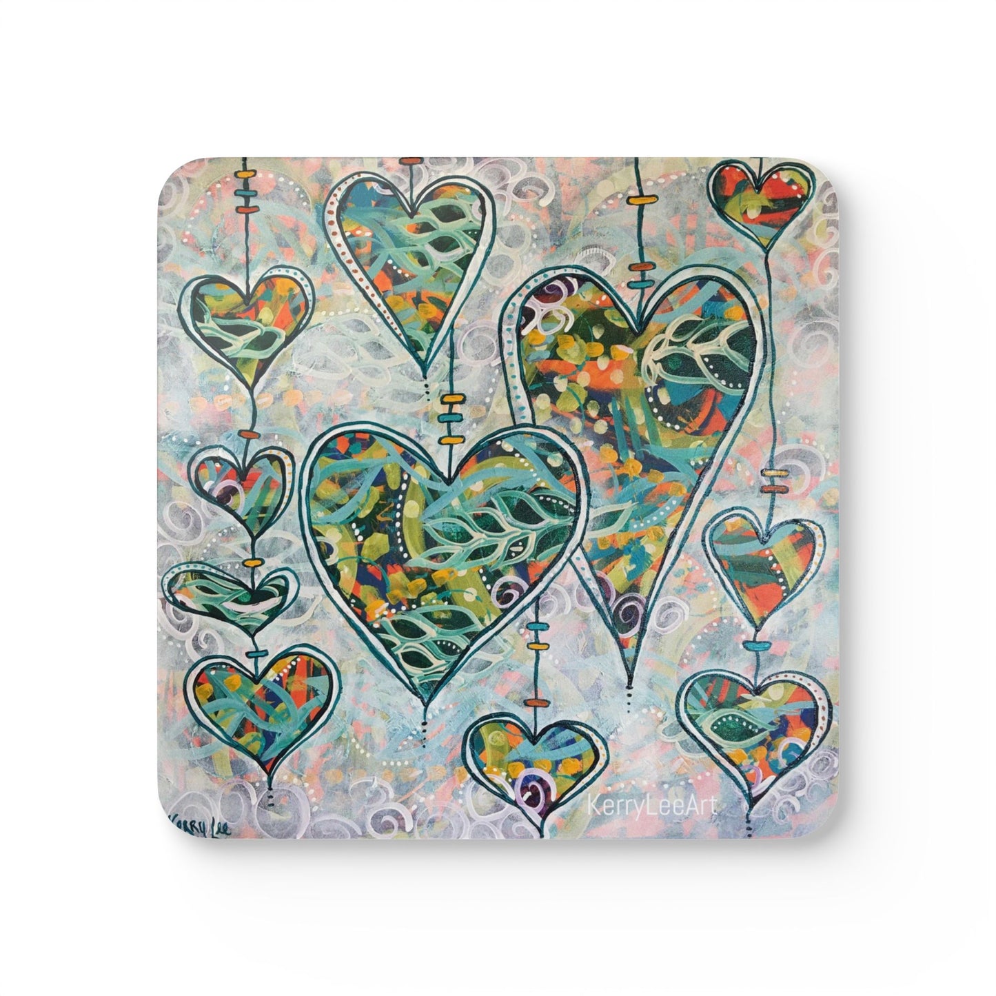 Botanical Hearts - Corkwood Coaster Set