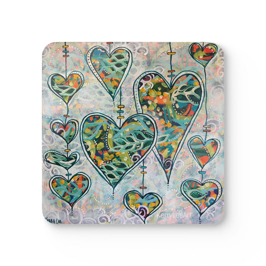 Botanical Hearts - Corkwood Coaster Set