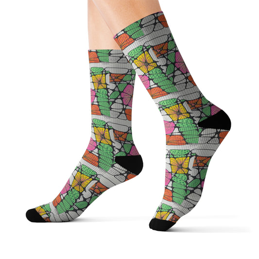 Zen Flowers ~ Summer,  Soft Unisex Socks