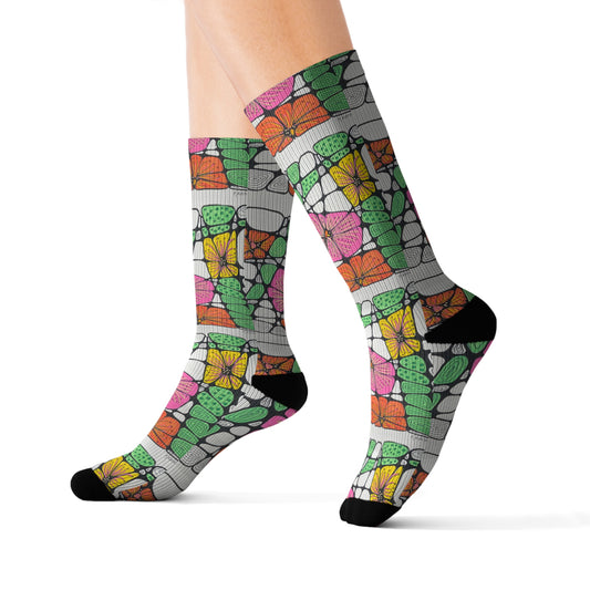 Zen Flowers ~ Summer,  Soft Unisex Socks