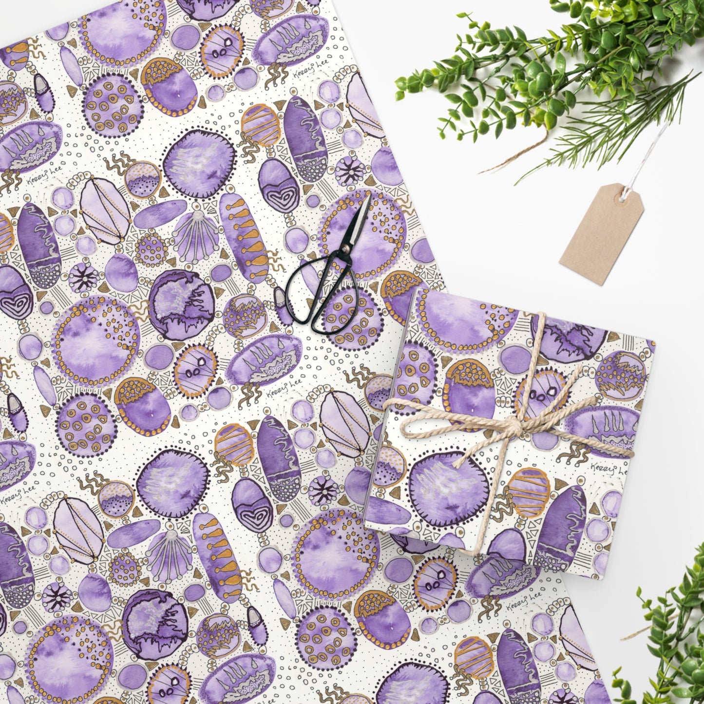 Wrapping Paper - "Purple Bliss Bubbles"