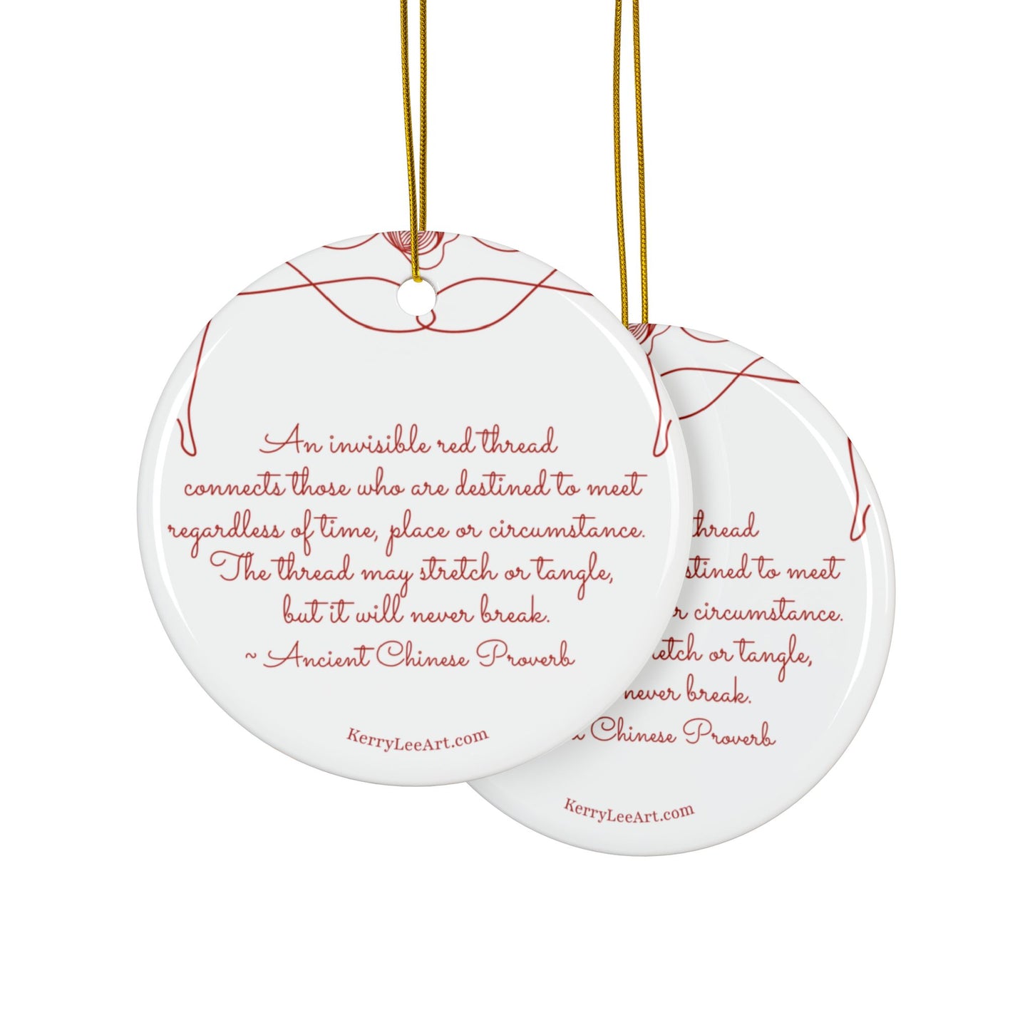 "Red Thread Proverb"  Ornaments (1pc, 3pcs, 5pcs, 10pcs)