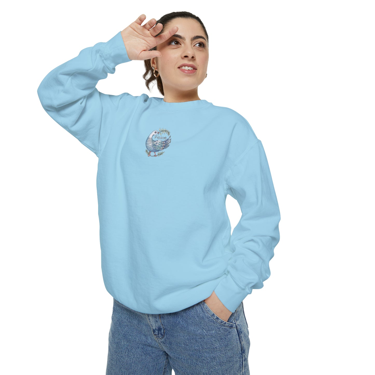"Peace Dove" Garment-Dyed Sweatshirt