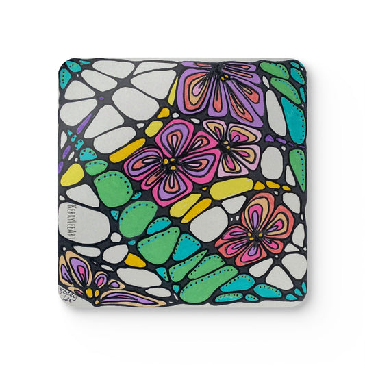 Zen Flowers ~ Groovy, Corkwood Coaster Set