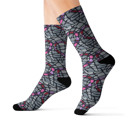 "Mosaic Heart" Soft Unisex Socks