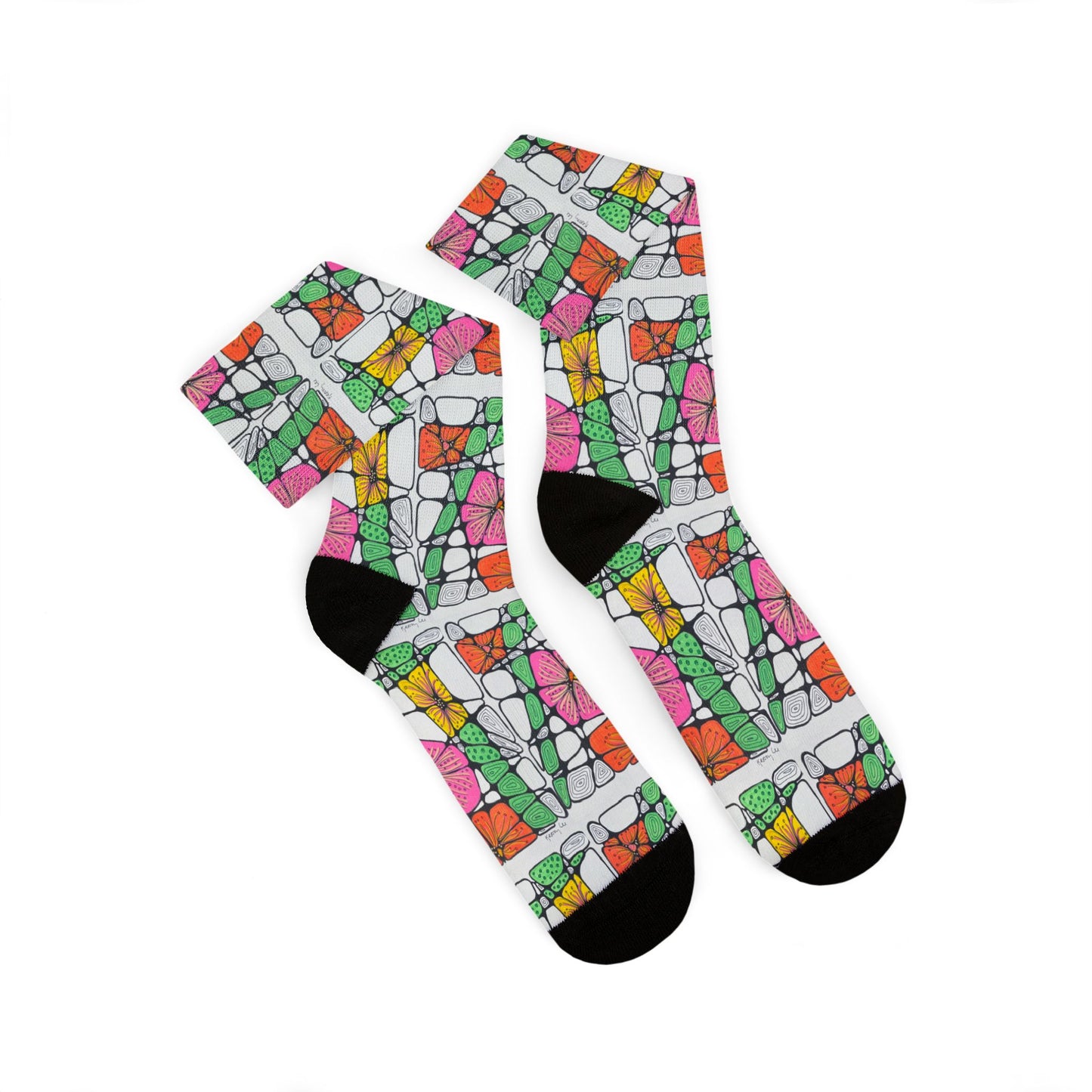 Zen Flowers ~ Summer,  Soft Unisex Socks