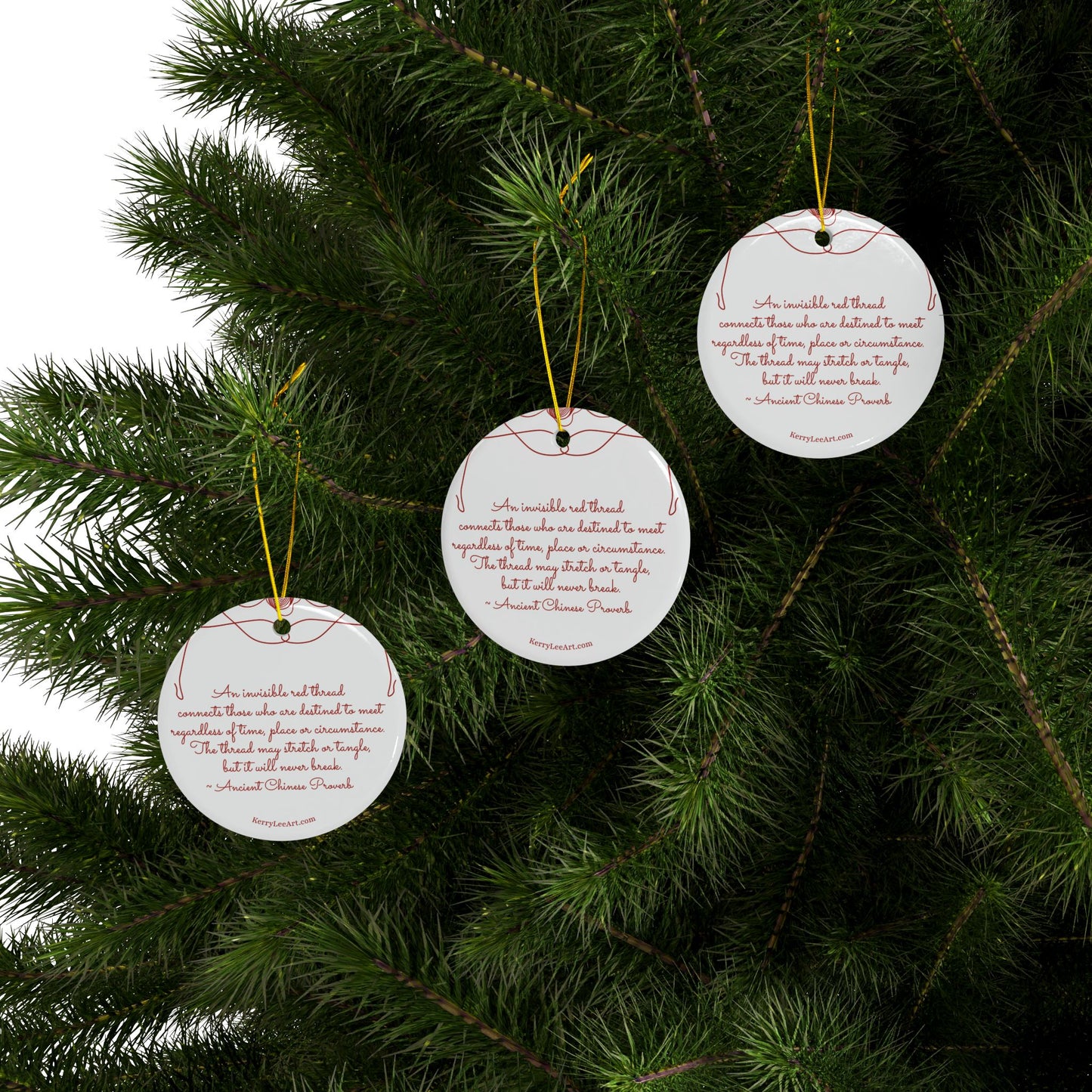 "Red Thread Proverb"  Ornaments (1pc, 3pcs, 5pcs, 10pcs)