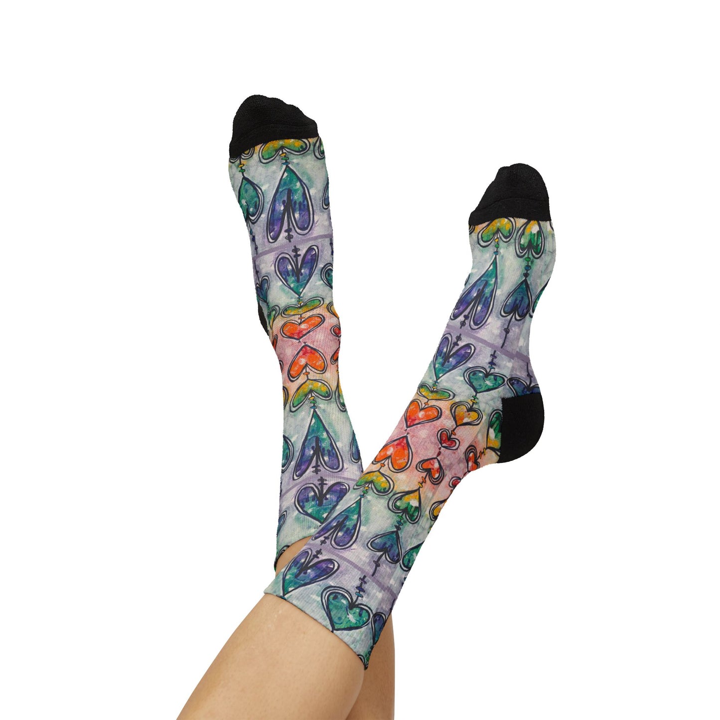Rainbow Hearts Soft Unisex Socks