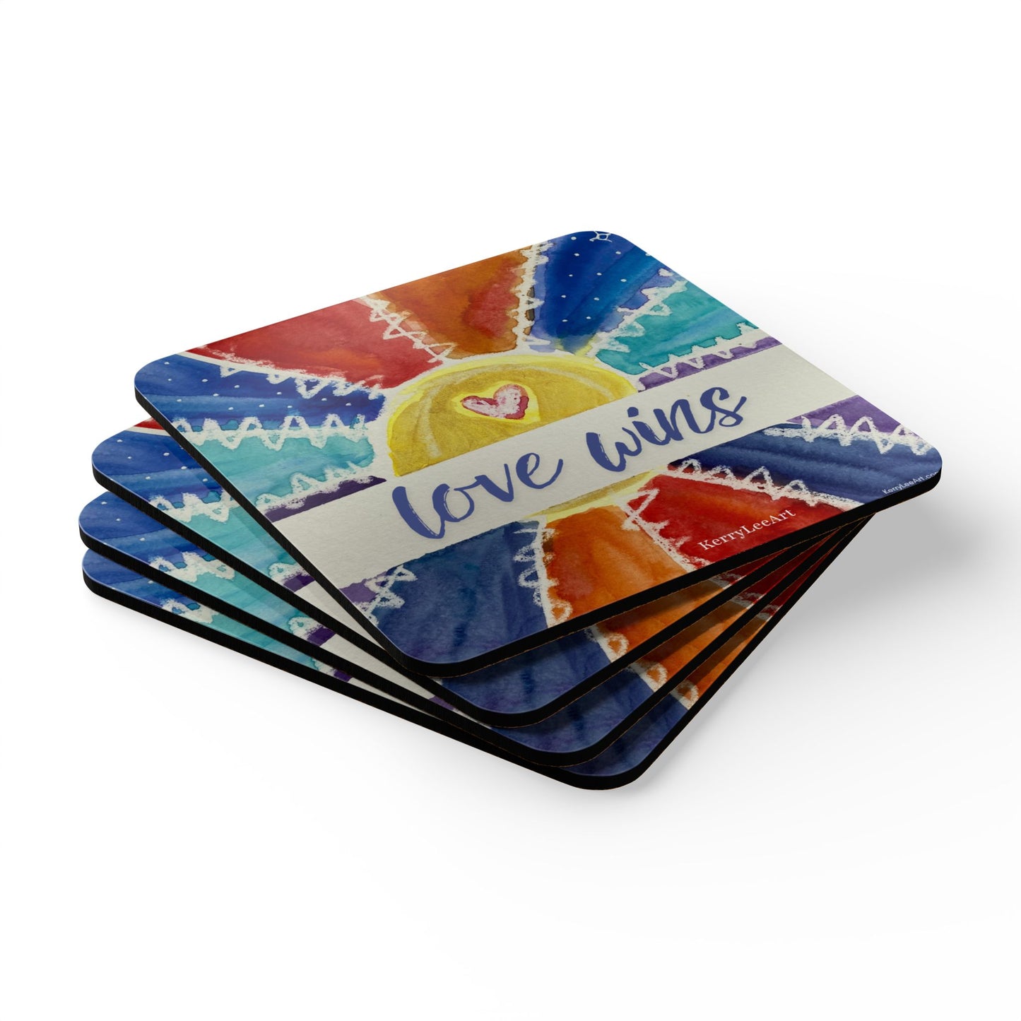 Love Wins - Corkwood Coaster Set
