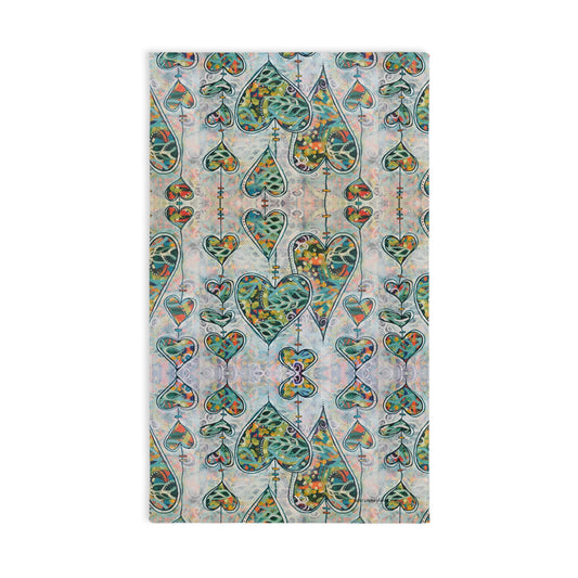 "Botanical Whimsy Heart" Hand Towel / Kitchen Towel
