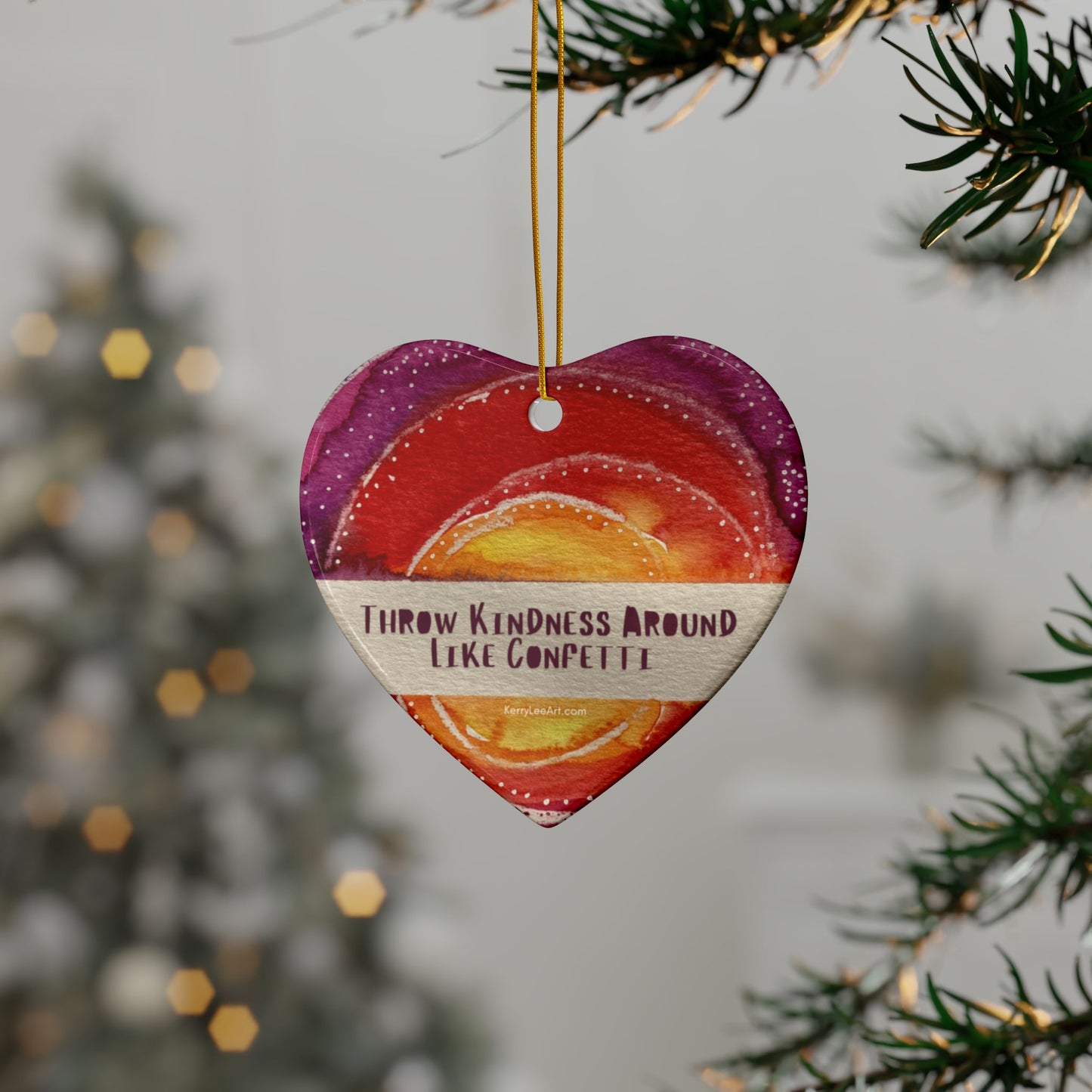 Kindess Ceramic Ornaments "Throw Kindness Around Like Confetti" (1 piece, 3pcs, 5pcs or 10pcs)