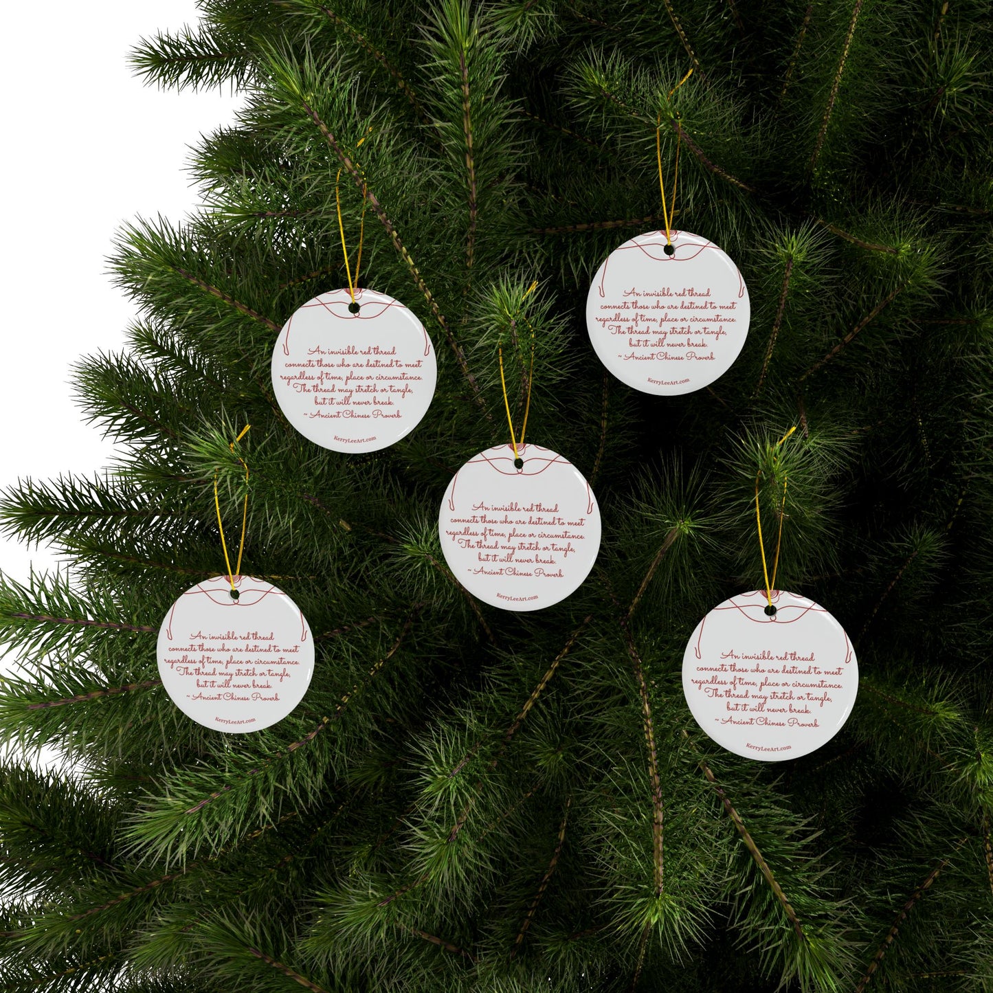"Red Thread Proverb"  Ornaments (1pc, 3pcs, 5pcs, 10pcs)
