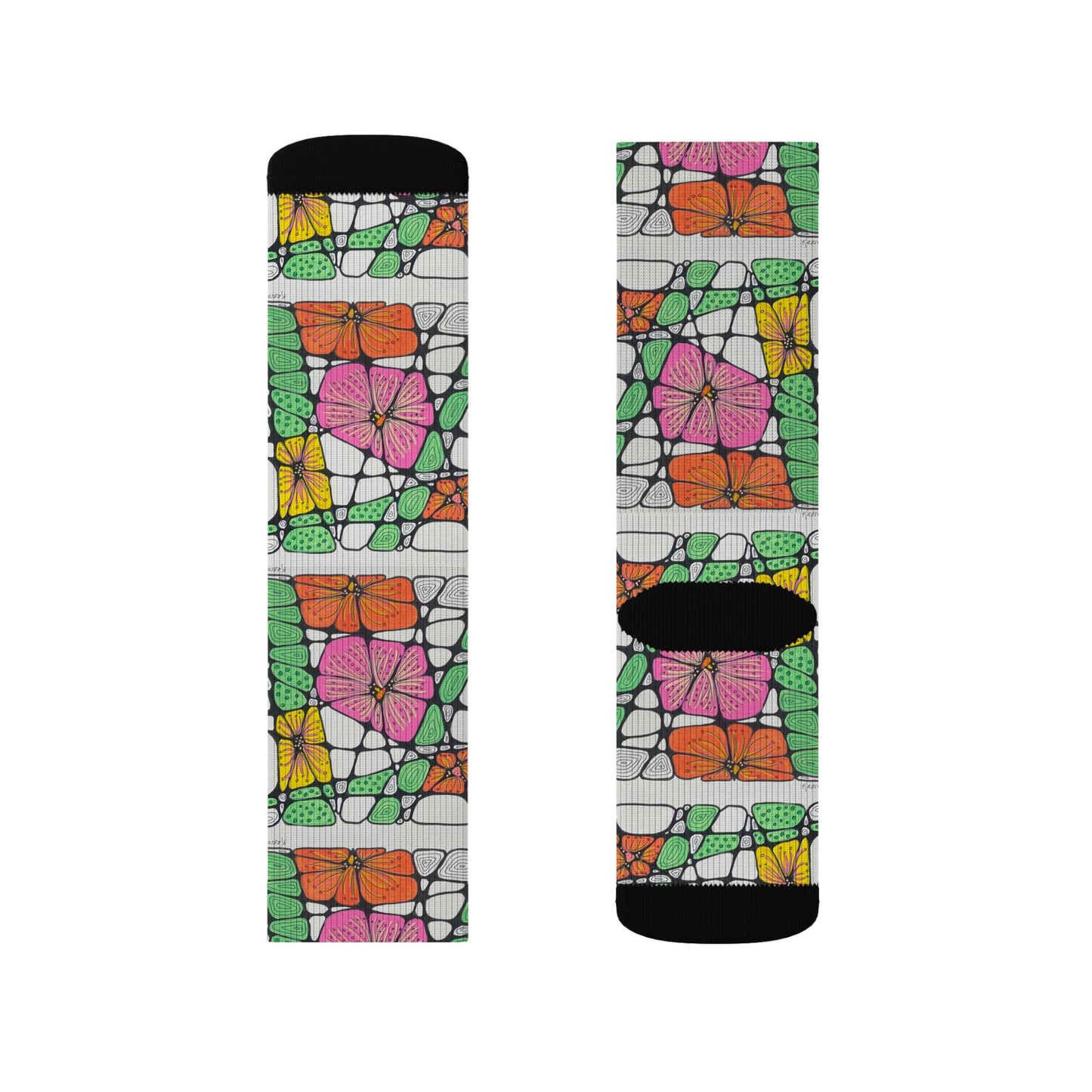 Zen Flowers ~ Summer,  Soft Unisex Socks