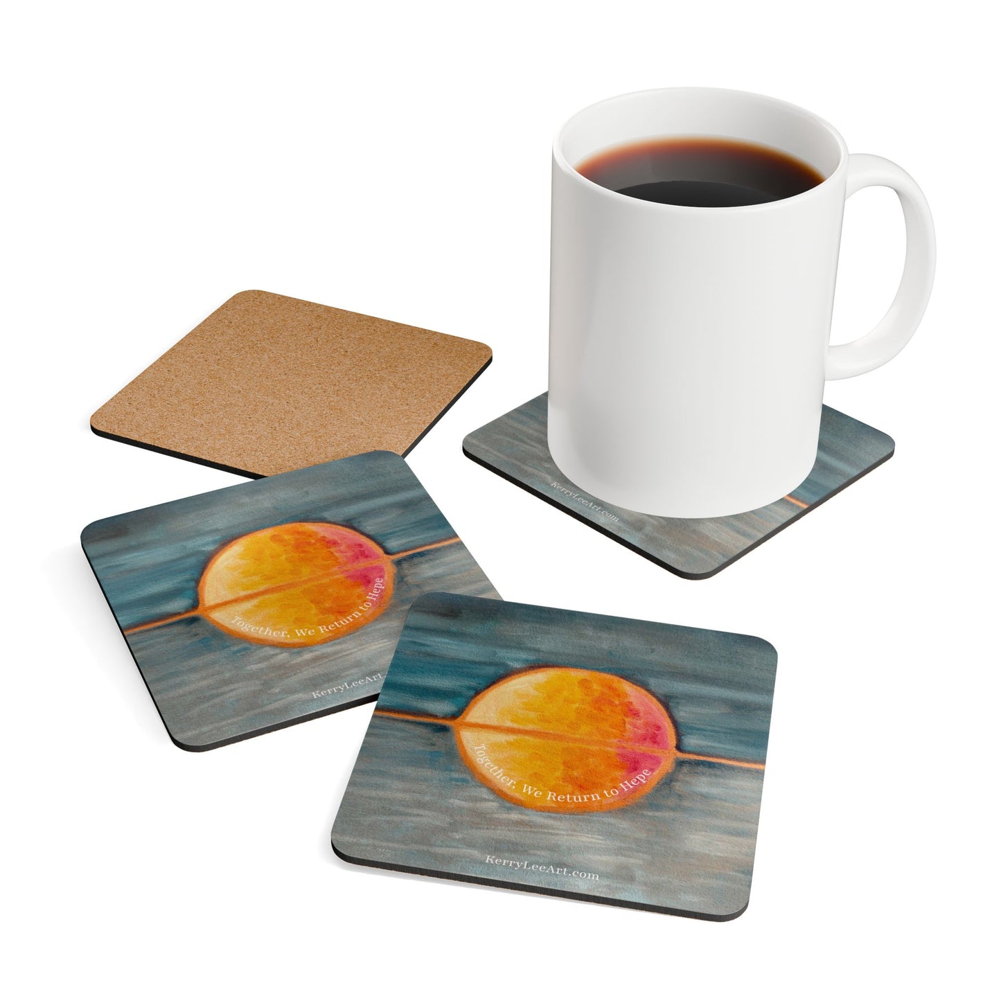 "Together, We Return to Grace"  Corkwood Coaster Set