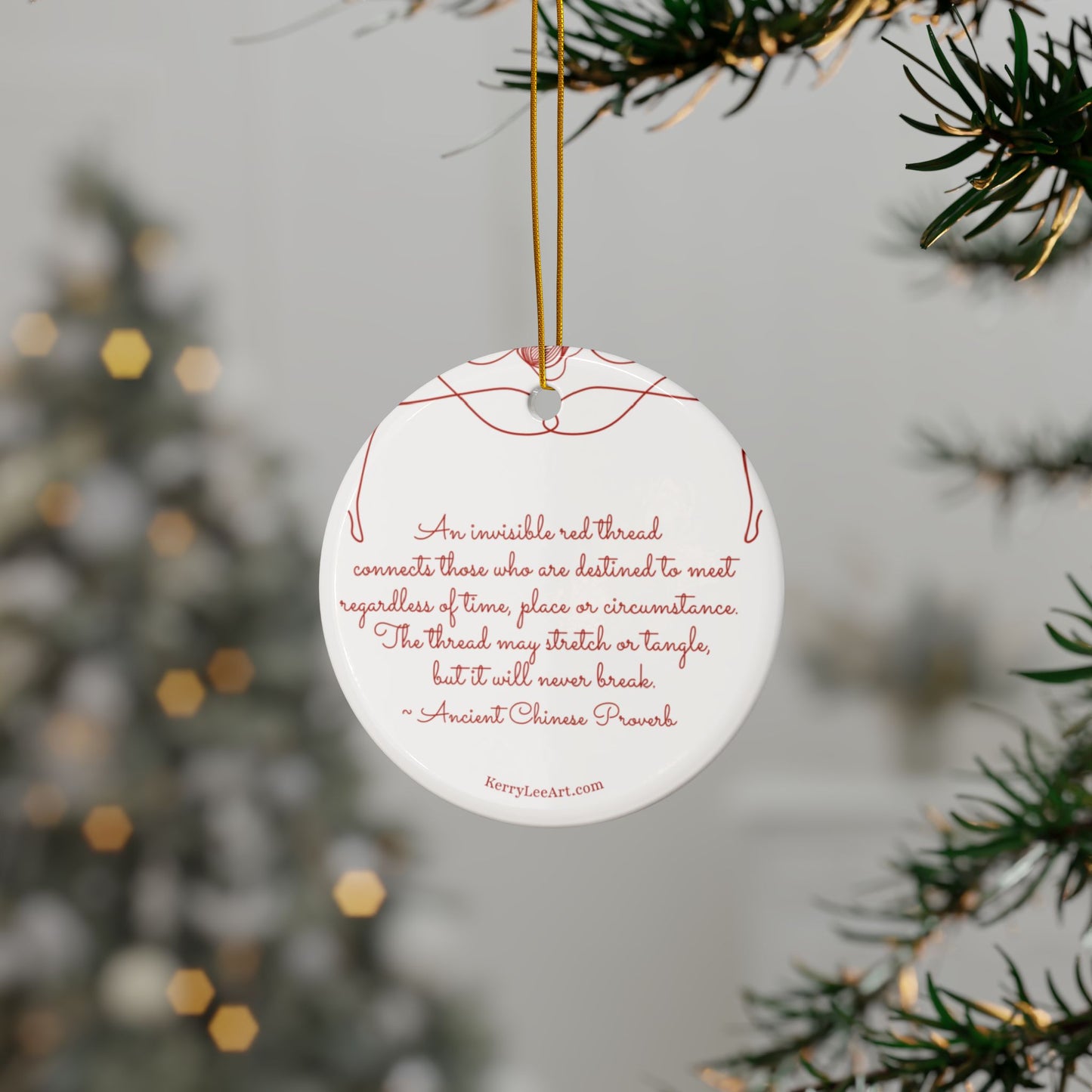 "Red Thread Proverb"  Ornaments (1pc, 3pcs, 5pcs, 10pcs)