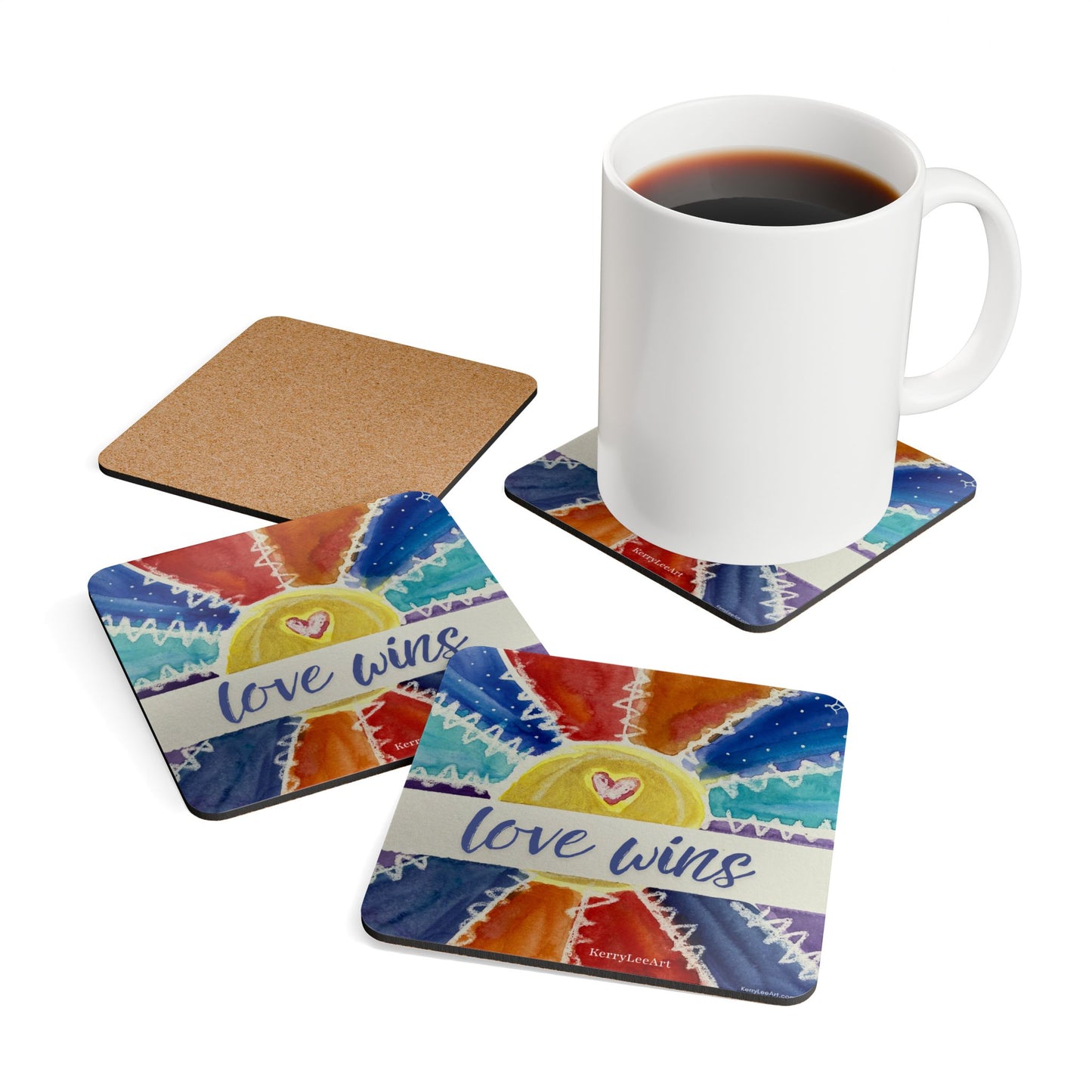 Love Wins - Corkwood Coaster Set