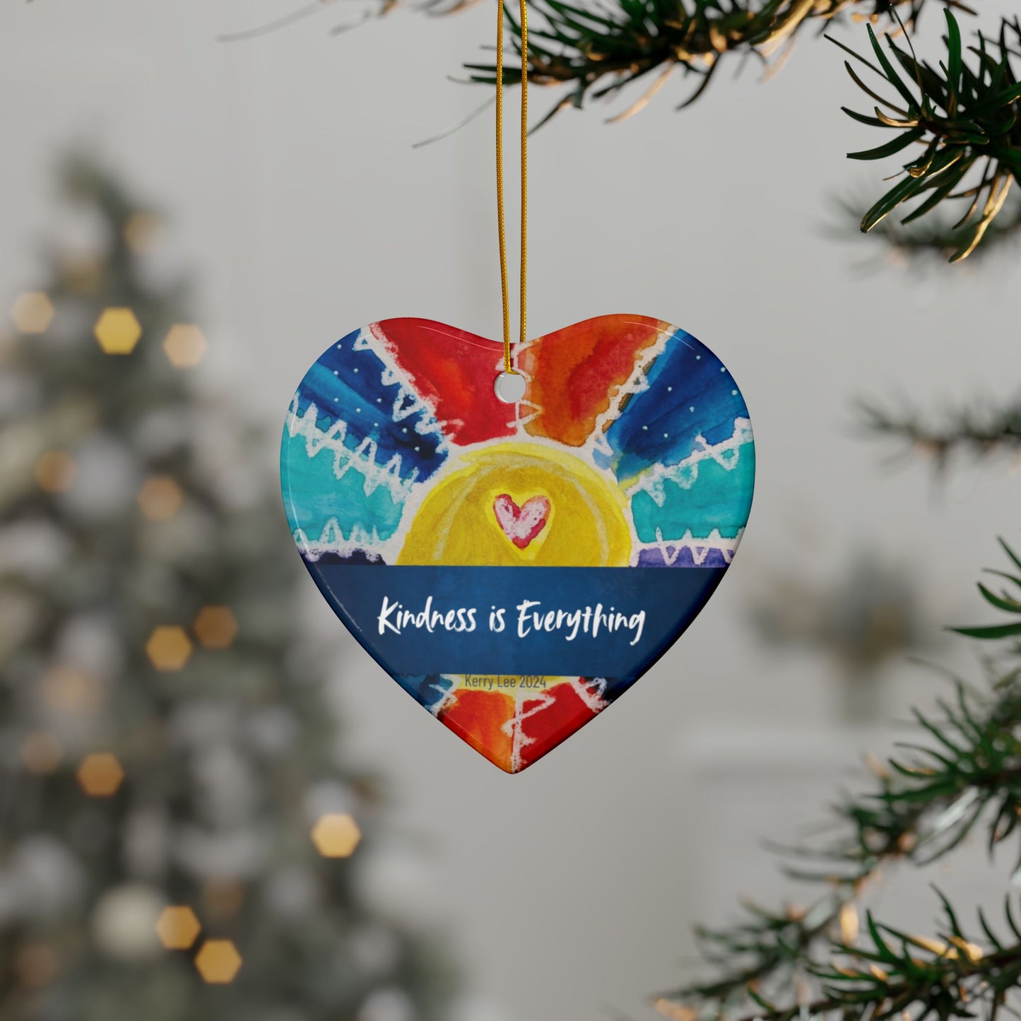 "2024 Kindness" or Personalized Rainbow Ornaments / Heart or Circle / 1pc, 3pcs, 5pcs, 10pcs