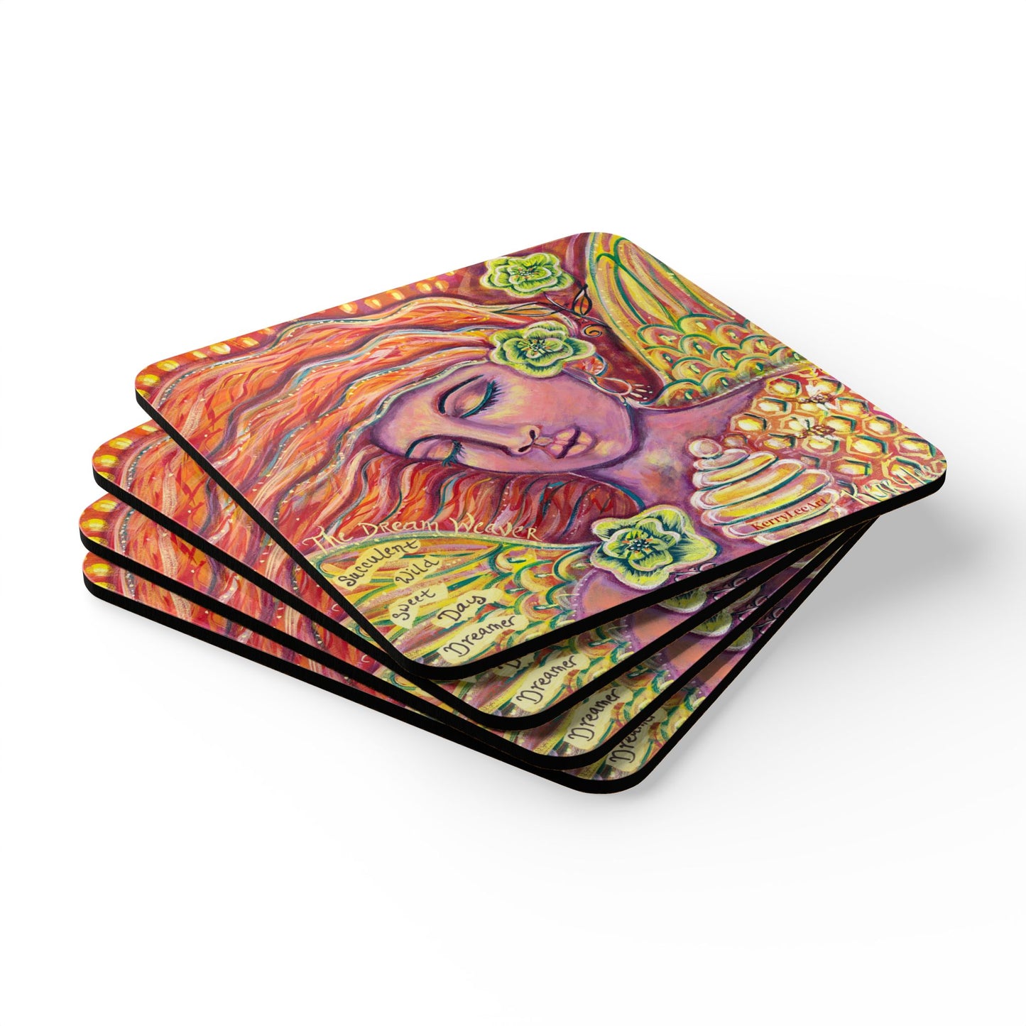 The Dream Weaver - Corkwood Coaster Set