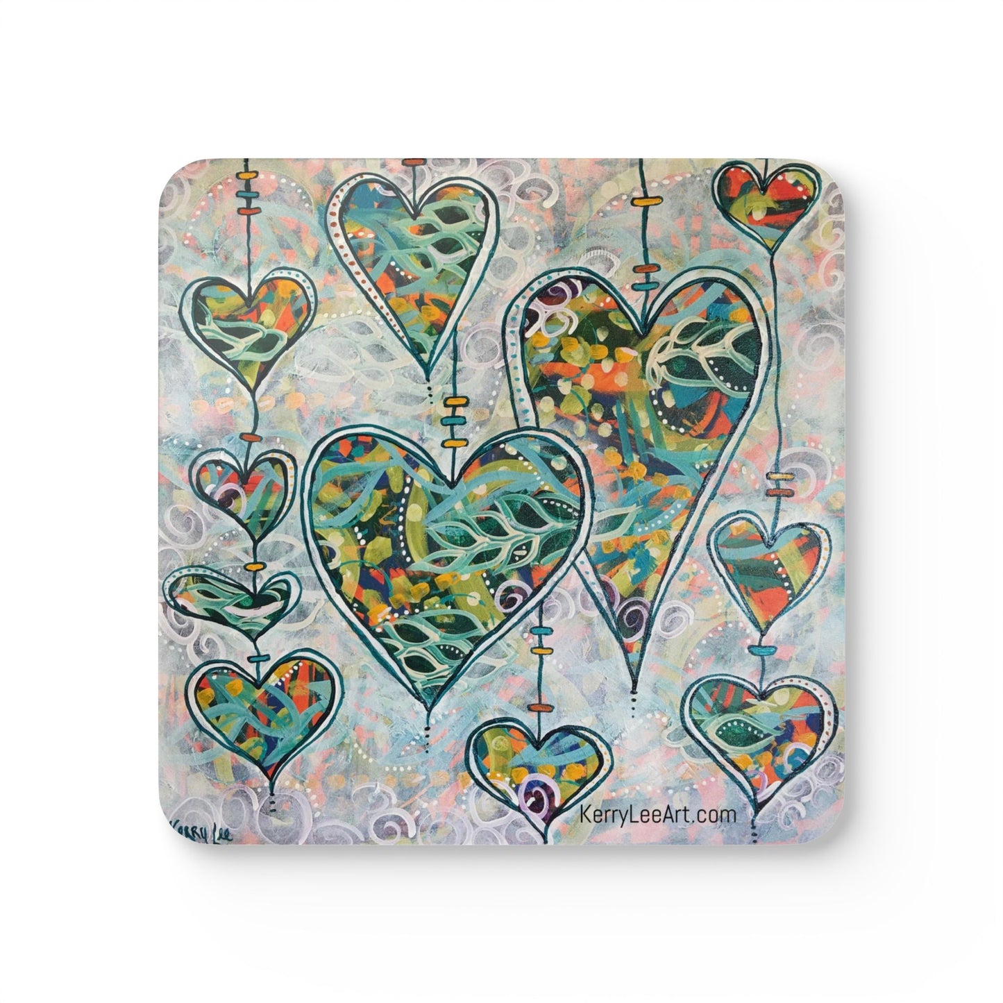 Botanical Hearts - Corkwood Coaster Set