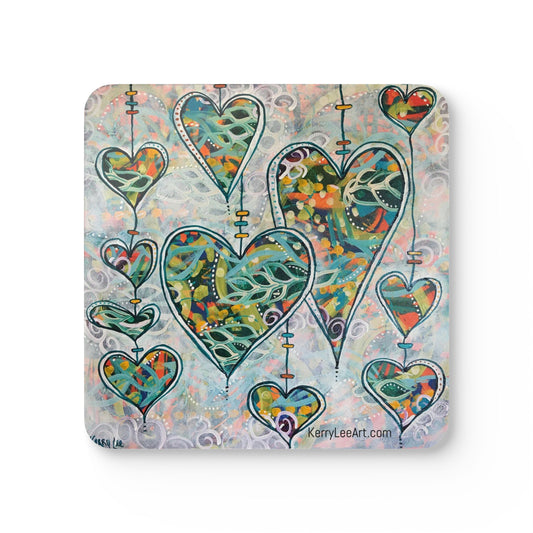 Botanical Hearts - Corkwood Coaster Set