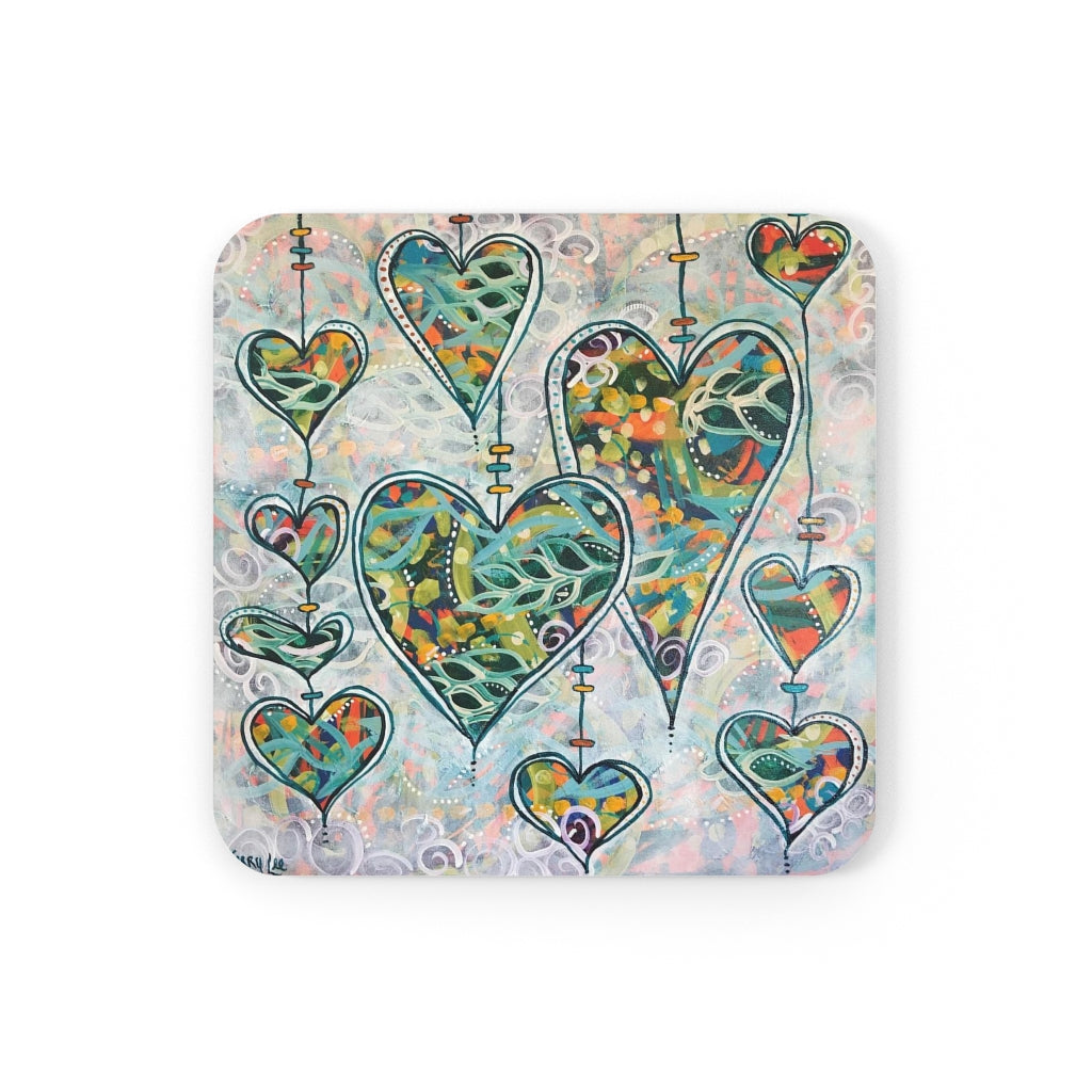 Botanical Hearts - Corkwood Coaster Set